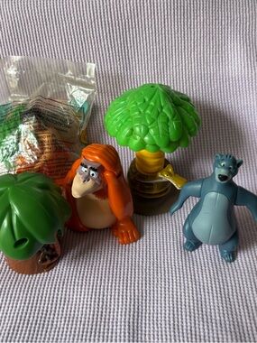 Disney 1997 Jungle Book Mowgli Baloo Kaa King Louie.figures + 2014 Spin Tree lot